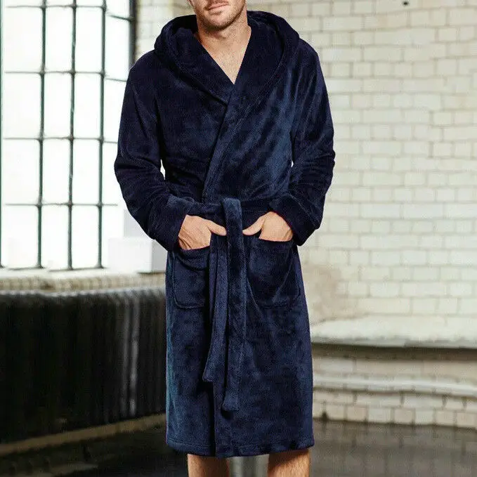 Модный повседневный мужской халат с v-образным вырезом и длинным рукавом, мужской и женский халат, плюшевая шаль, кимоно, теплый мужской халат, одежда для сна
