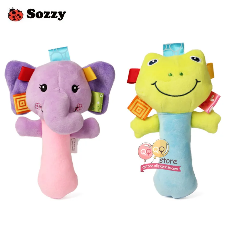 Милая плюшевая Набивная игрушка Sozzy детские погремушки пищалки игрушки ручные