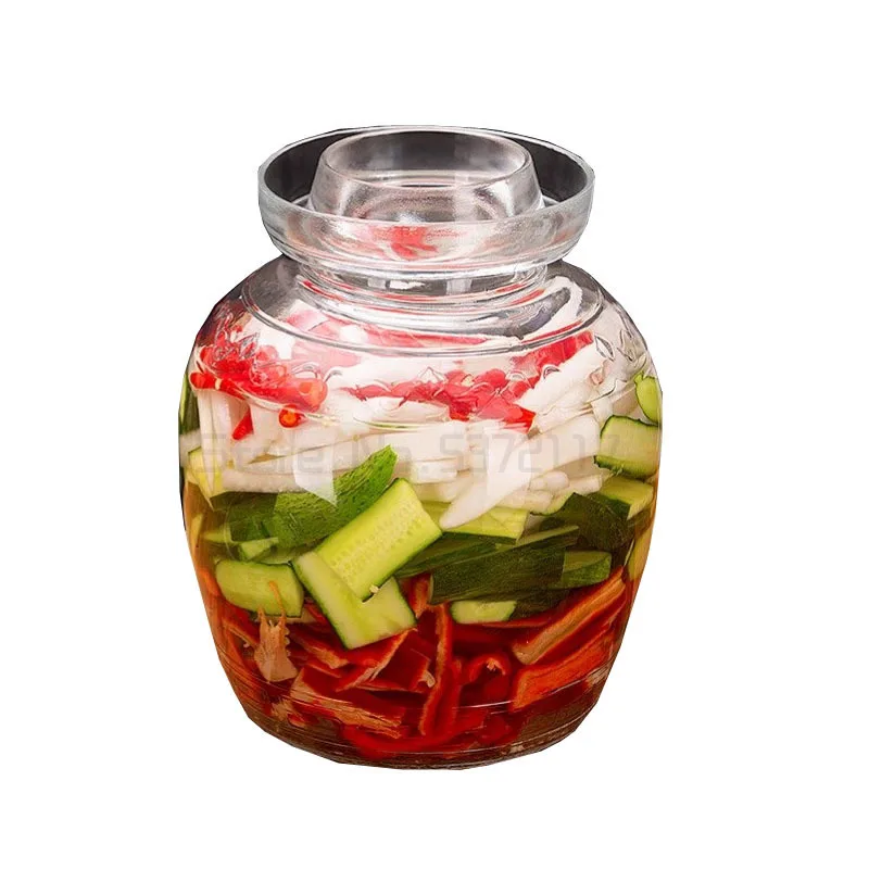 Sichuan China Pickling Pickles Jar Thicken Transparent Glass Kimchi Jar