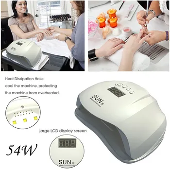 

SUN X 54W LED Lamp Nail Dryer Auto Sensing Machine Cure UV Gel LCD Time Display For UV Gel / LED Gel / Builder Fast Drying ZJXM2