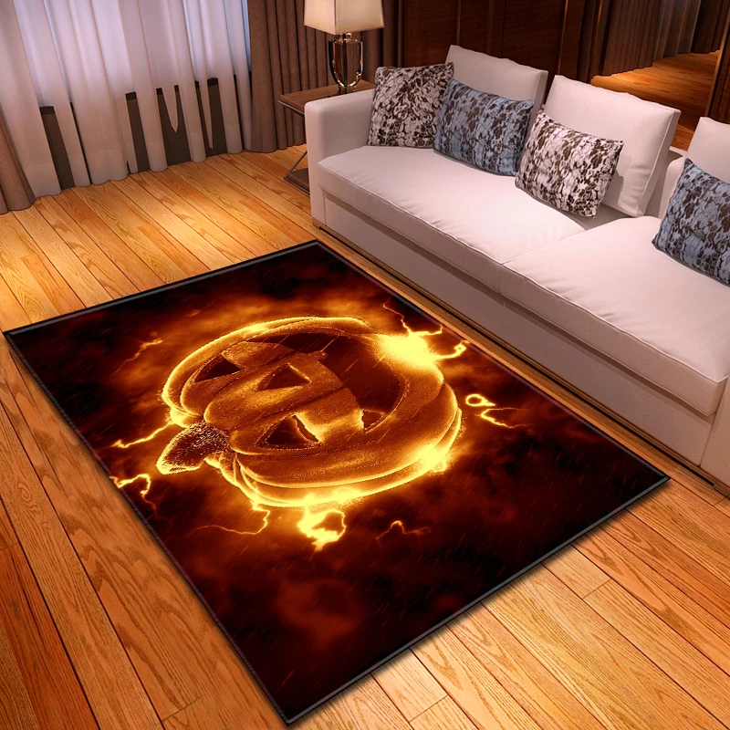 Хэллоуин коврик и ковер для дома гостиная декор для детских комнат Противоскользящие коврики мягкий фонарь-Тыква большая площадь ковер