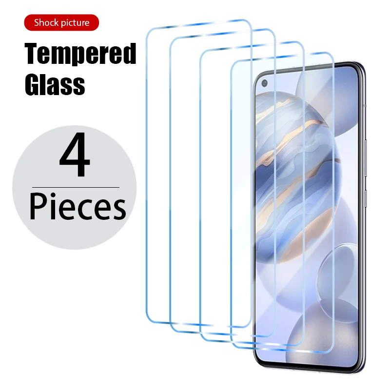 

4pcs Tempered Glass For Honor 50 20 10 Lite Pro Screen Protector For Honor 8X 9X X8 Glass