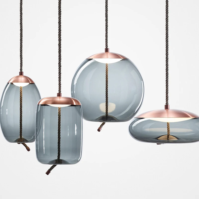 

Modern Led Metal Pendant Lights Wrought Iron Glass Round Ball Brass Rod Hanging Lamp For Living Roomcafekitchen Nordic Lighting