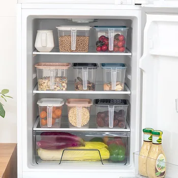 

Refrigerator Organizer PP Food Storage Container With Lid Handle Fresh-Keeping Box Case Fridge Reusable Crisper Storage Kitchen