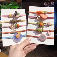 3 шт./лот, Корейская эластичная резинка для волос для девочек, мультяшный медведь, войлок, клубника, звезда, веревки для волос, женские детские аксессуары для волос