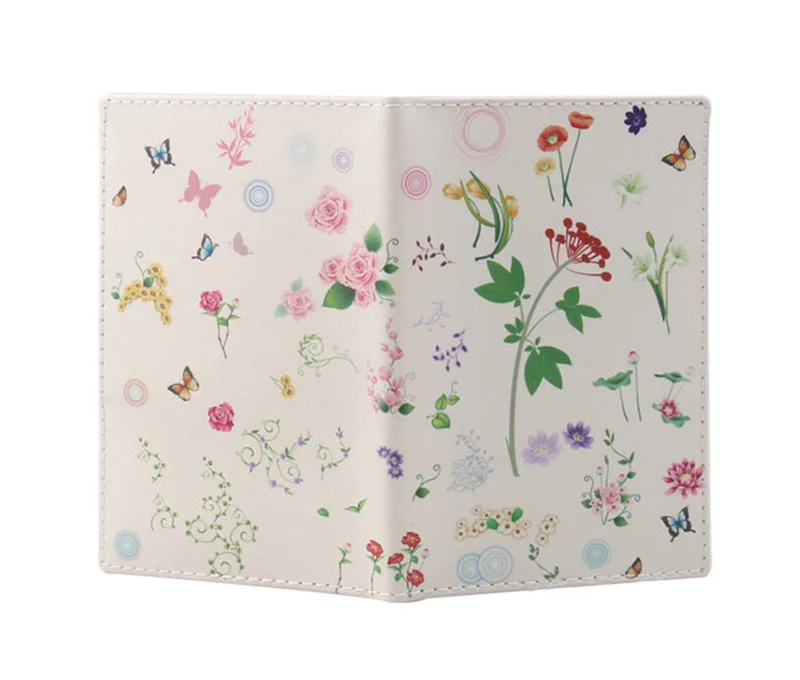 Fashion Travel Passport Holder Women Beautiful Flower Printing Credit Card Holder Cute Cartoon PU Leather Passport Cover PC0065 (10)