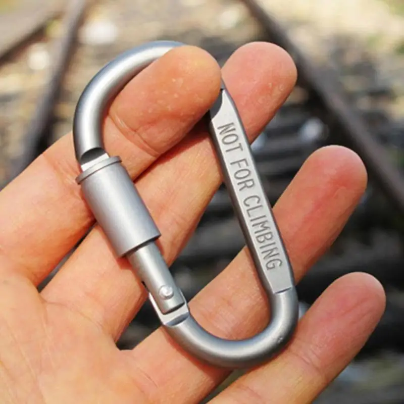 6pcs Outdoor Climbing Hammock Buckles Aluminum Alloy Waterproof Wear Resistant High Strength D-ring Keychain Carabiner