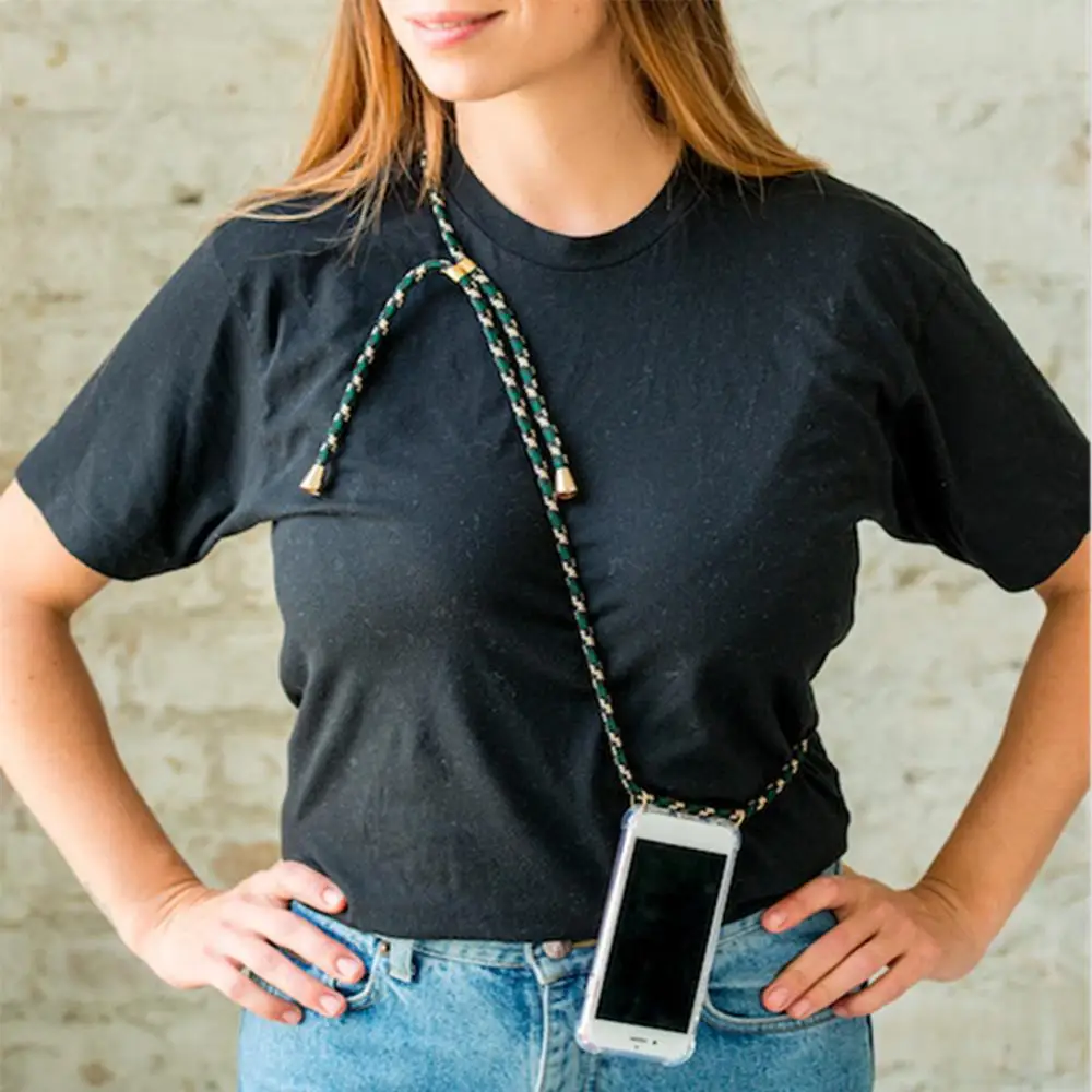Transparent Phone Case Lanyard Strap For X XS XR Max Plus Back Cover Neck Soft TPU Mobile |
