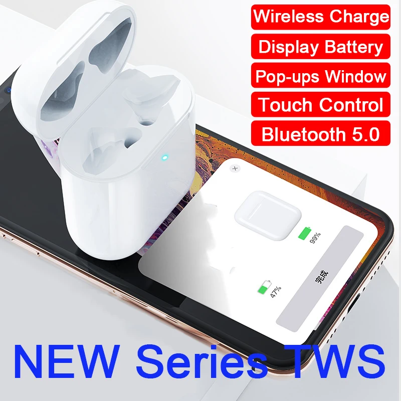 Qi Беспроводной Батарея Дисплей Pop up сенсорный экран Bluetooth 5,0 наушники i30000 i25000 i20000 i10000 i9999 i9000 i2000 i1000 i500 i80 наушники-вкладыши TWS