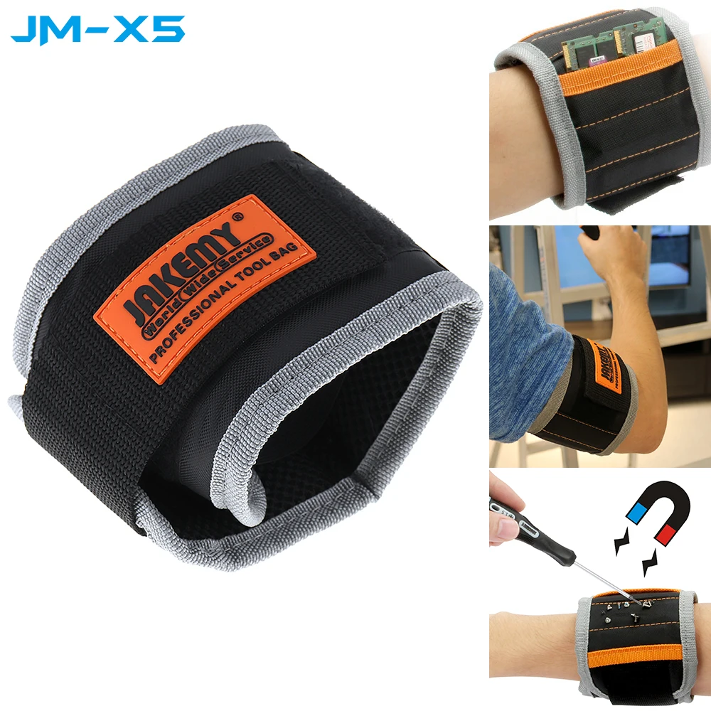 Strong Magnetic Wristband Bracelet Belt Repair Tool Bag Pocket Pouch for Screw Nail / Drill Bit Wrist Band Holder photo