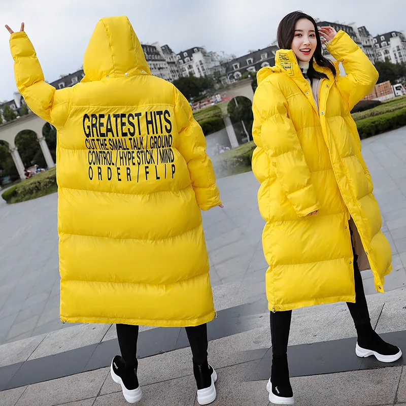 

Cotton-padded Jacket Women's Mid-length Winter 2019 New Style BF Students over-the-Knee Loose-Fit Cotton-padded Clothes Korean-s