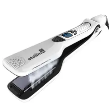 Ионный утюжок для волос, паровой выпрямитель для волос, турмалин, керамические нагревательные пластины с щеткой, паровой утюжок, выпрямитель для волос