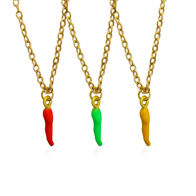 Venetian poured glass Chilli Pepper Necklace