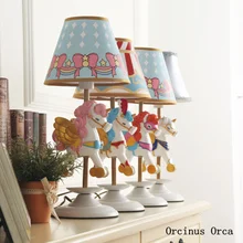 

Cartoon color Unicorn table lamp Girl Bedroom children's room lamp cute creative pony LED decorative table lamp