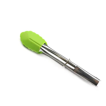 

Stainless Steel Food Tongs Kitchen Professionelle Silicone Tongs BBQ Buffet/Salad/Pastry/Fruit Clamp Random Color 18 Cm
