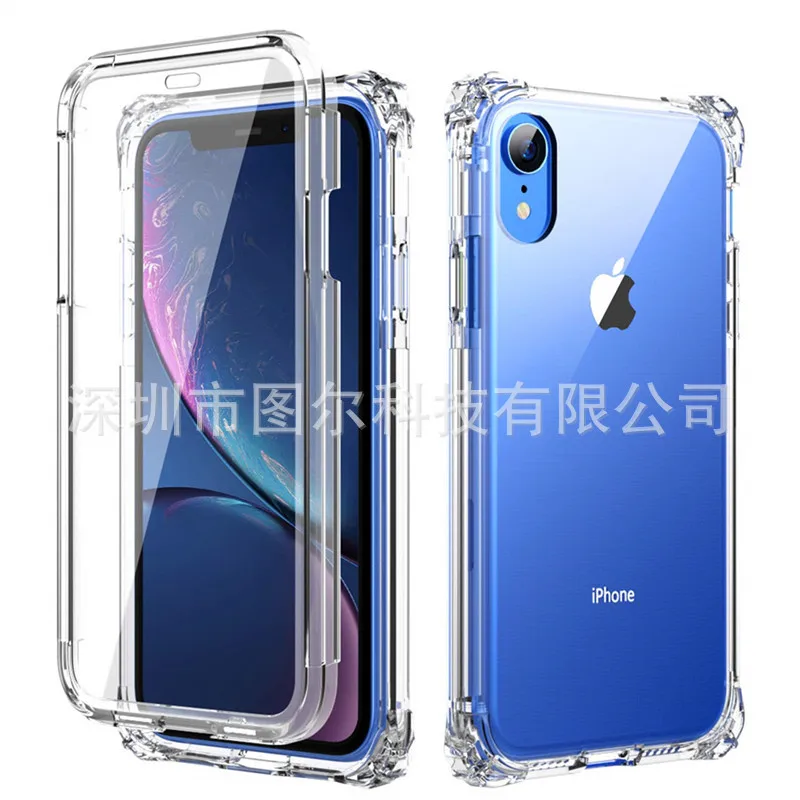 В настоящее время iPhone XR Прозрачный чехол для телефона Три в одном xs max ударопрочный защитный чехол применимый 6 S 7-8 Pl