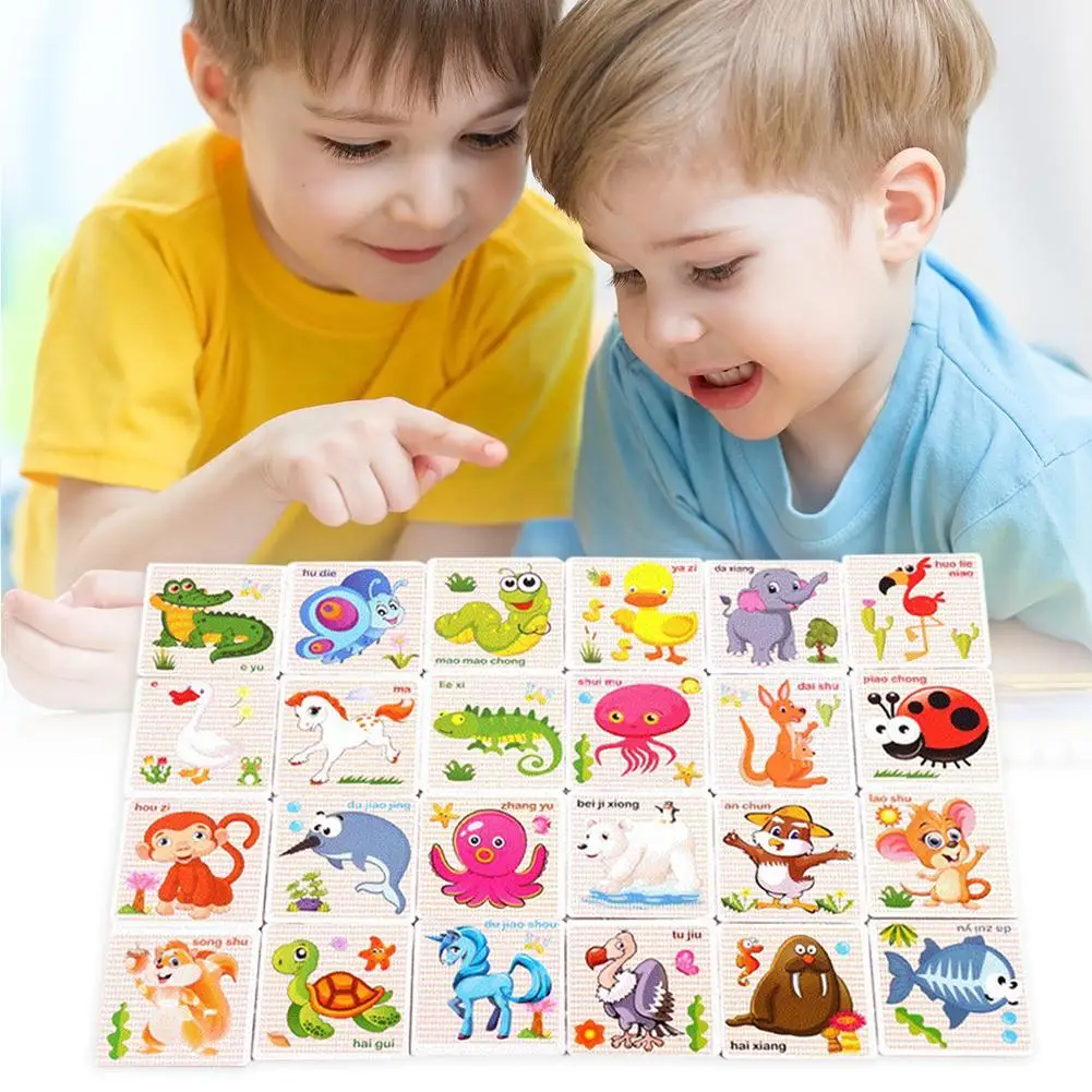 

High-quality wood Picture Cognitive Letter Flash Card for Pre-school Children Baby Wood Puzzle Toy Early Education Toys