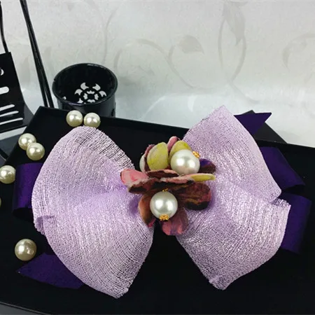 

Hairpin Purple Gauze Butterfly Hair Clip Soft spring