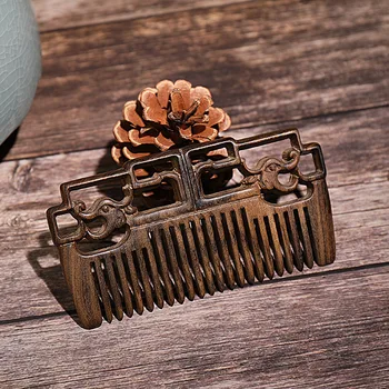 

Classical Chinese Style Custom Double-sided Carving Green Sandalwood Dragon Comb Anti-static Hair Comb Comb