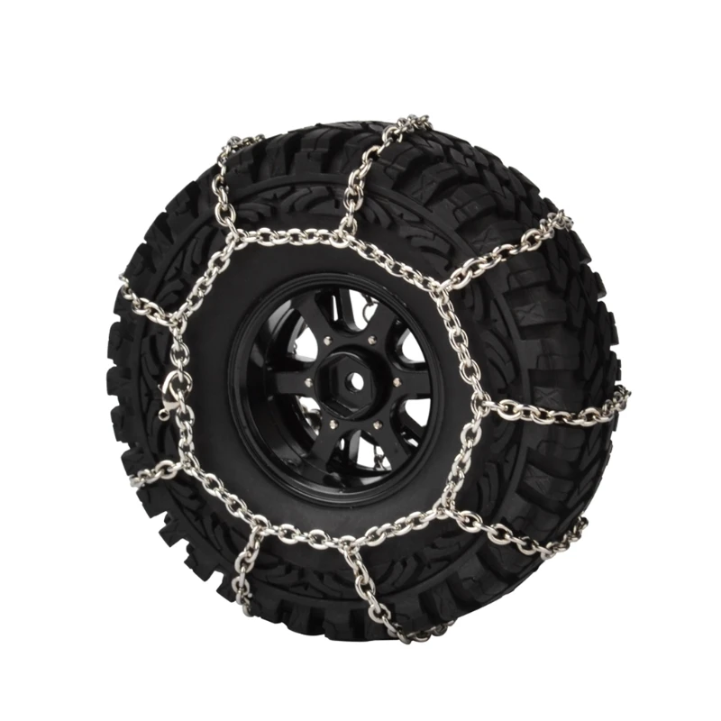 

2PCS 1/10 Crawler Steel Snow Chain for 1.9 Crawler Tire 1:10 RC Car Buggy Truck Y4UD