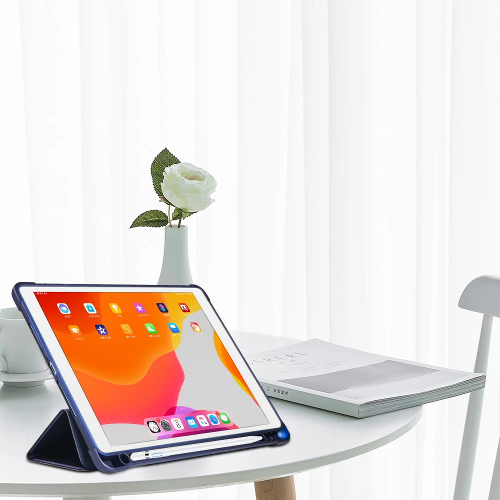 Подходит для iPad 10," с ручкой лоток силиконовый чехол для iPad seventh generation Funda кожаный умный чехол A2197 A2200 A2198