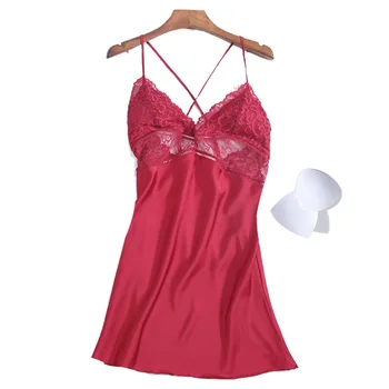 

Nightgowns & Sleepshirt Silk Sleepwear Women Night Dress Ladie Satin Sexy Lingerie Nightshirts Sleep Lounge