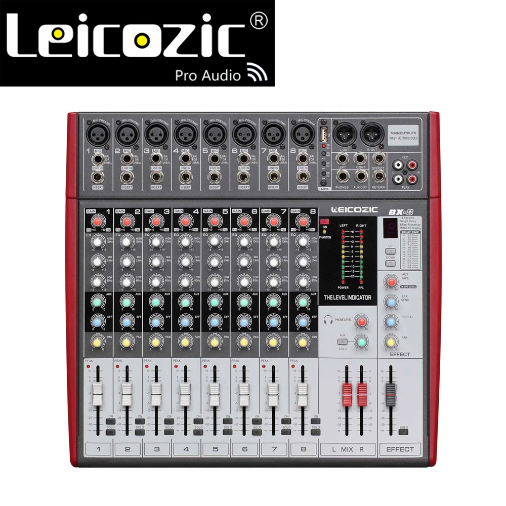 Leicozic 8channel Professional mixing desk BX8