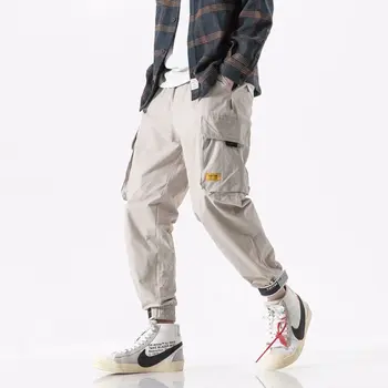

2019 Pockets Cargo Pants Men Color Patchwork Casual Jogger Fashion Tactical Trousers Tide Harajuku Streetwear SA-8