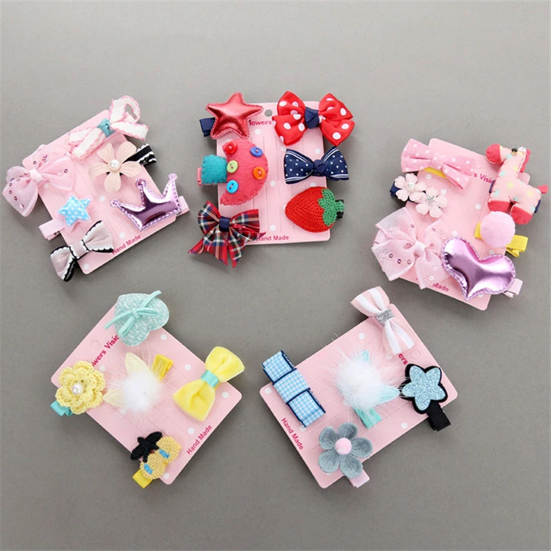 Заколки для волос с цветами девочек 5 шт./компл.|flower hair clip|hair clipgirls flower clip |