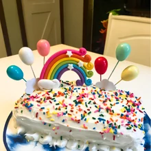 Rainbow Cloud Cake toppery wykończenie do tortów urodzinowych Cupcake flagi wielkanocne w kształcie jajka dzieci Baby Shower tęczowa opaska jednorożec zaopatrzenie firm tanie tanio WEIGAO CN (pochodzenie) Foam do ujawnienia płci przyjęcie urodzinowe Na imprezę Na Dzień Dziecka Flower litera 1Set