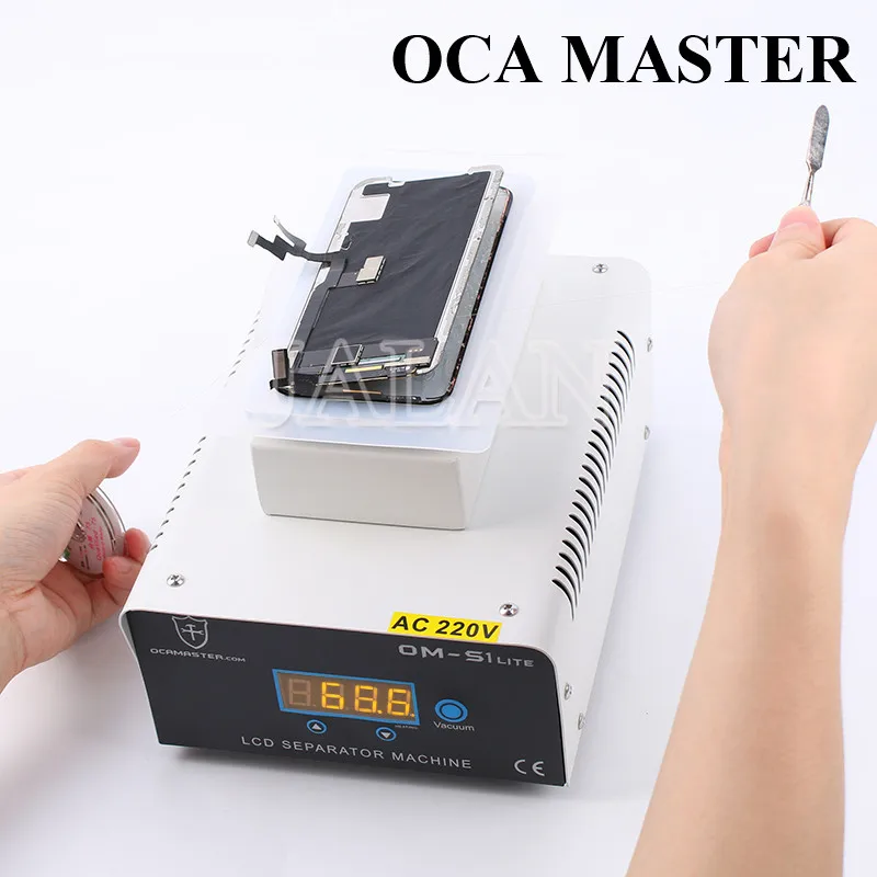 OCA Master встроенный насос сильная мощность 7 дюймов Отопление ЖК-дисплей Отдельная машина стекло ЖК-дисплей разделительный клей инструмент для очистки