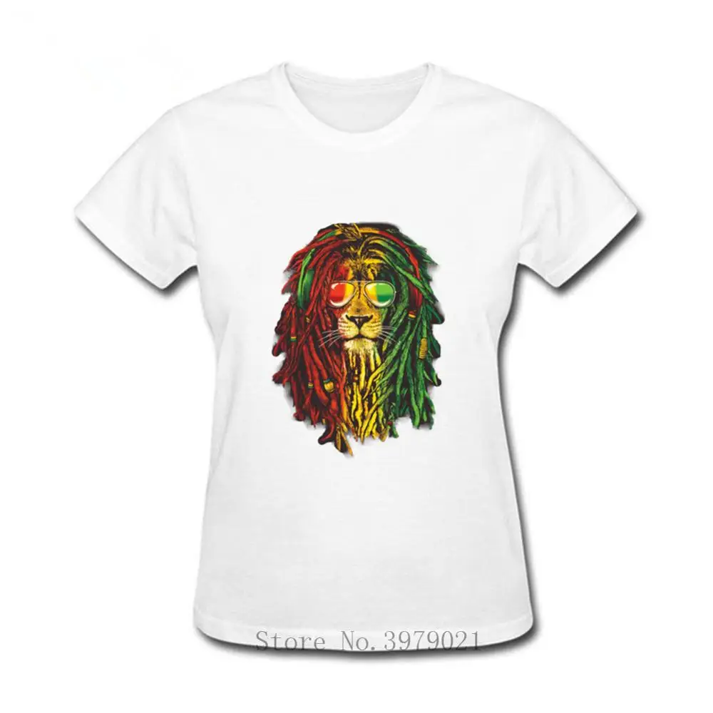 Женская футболка Rasta Vibe Lion новинка 2019 из натурального хлопка с коротким рукавом и