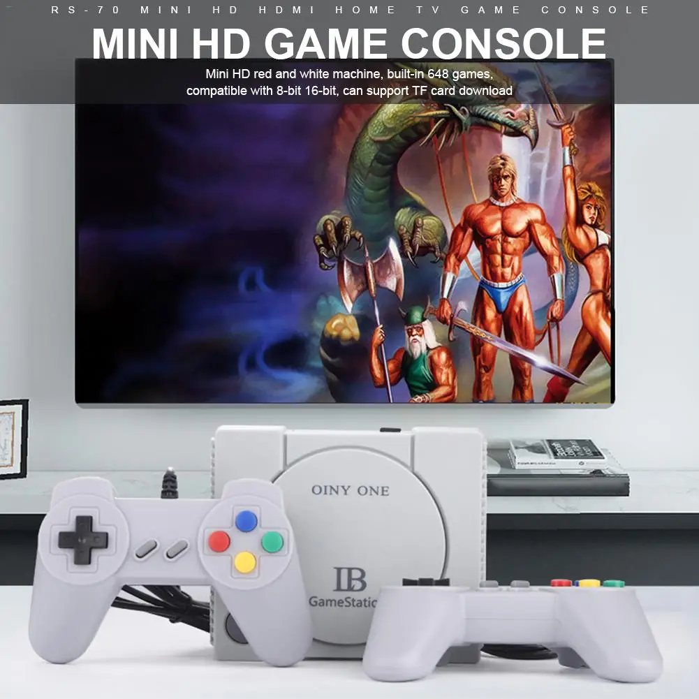 Новые 8-битный 16-бит Игровая приставка HD ABS Мини проектор для домашнего встроенный 648 ручной развлекательных игр видео подарок двойной геймпад HDMI ТВ