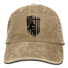 Американский флаг линеман-1 унисекс бейсбольная кепка хлопок деним Регулируемая Кепка для гольфа s для мужчин и женщин