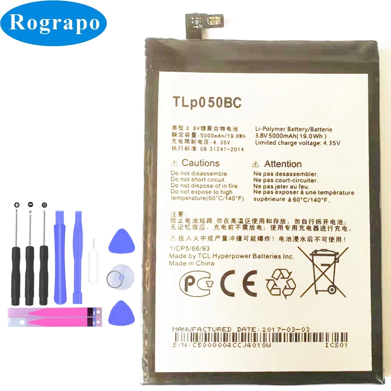 Аккумулятор TLp050BC 5000 мА · ч для Alcatel One Touch 5023F 5023E PIXI 4 Plus Power мобильный телефон |