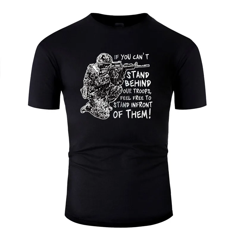 

Create Stand Behind Our Troops Canadian Military Tshirt For Men Famous Adult Tshirts 2020 Short-Sleeve