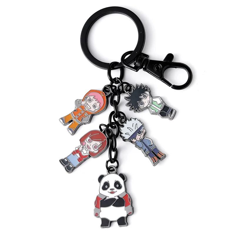 

Wholesale Japanese Anime Jujutsu Kaisen Keychain Accessories Gojo Satoru Zenin Maki 5 Pendants Key Chains Keyring for Men Women
