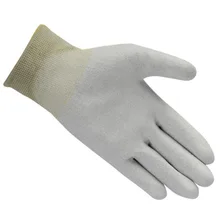 Нейлоновые антистатические перчатки с высоким сопротивлением из углеродного волокна, полиуретановые перчатки для работы с ладонями и пальцами защищают ваш сейф DU55