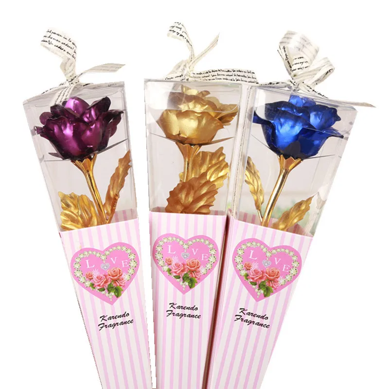 Креативный подарок на день Святого Валентина, 24 K, покрытый фольгой c розами, подарок, позолоченный розовый цветок, праздничный свадебный Декор, длится навсегда любовь