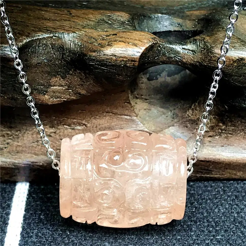 

Genuine Natural Pink Morganite Pendant Necklace Jewelry For Woman Man Beryl Crystal 19x14mm Beads Stone 925 Silver Chains AAAAA
