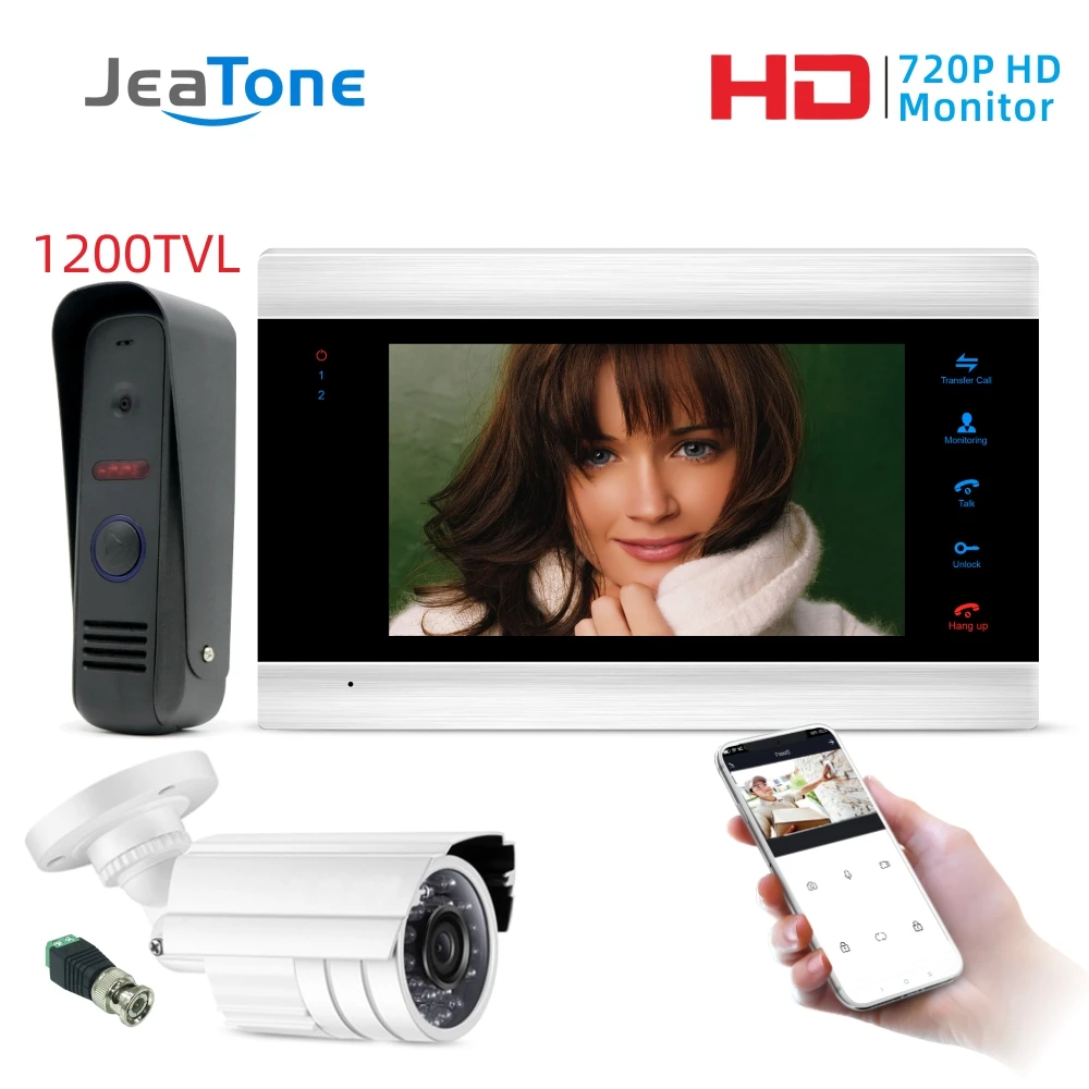 Wired WiFi Smart Video Door Phone Intercom Doorbell Home Security System Door Speaker Call Panel+7 inch Monitor +1200TVL Camera Wired WiFi Smart Video Door Phone Intercom Doorbell Home Security System Door Speaker Call Panel+7 inch Monitor +1200TVL Camera