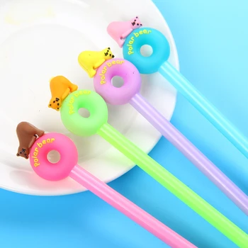 

1 PC Creative Cute Animals Gel Pens For School Kawaii Donut Office Writing Colored Stationery Pen 04297