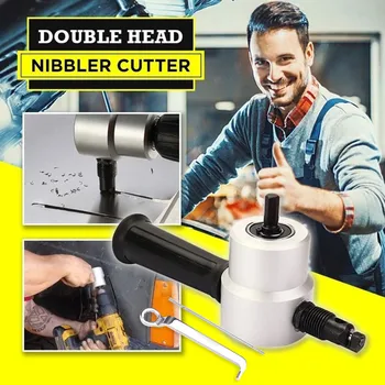 

Nibble Metal Cutting Double Head Sheet Nibbler Saw Cutter Tool Drill Attachment Free Cutting Nibbler Sheet Metal Cut Dropship