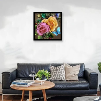 

DIY Painting Tools Colorful Full Diamond DIY Diamond Painting Handmade Kits for Home Wall Decor-Flower