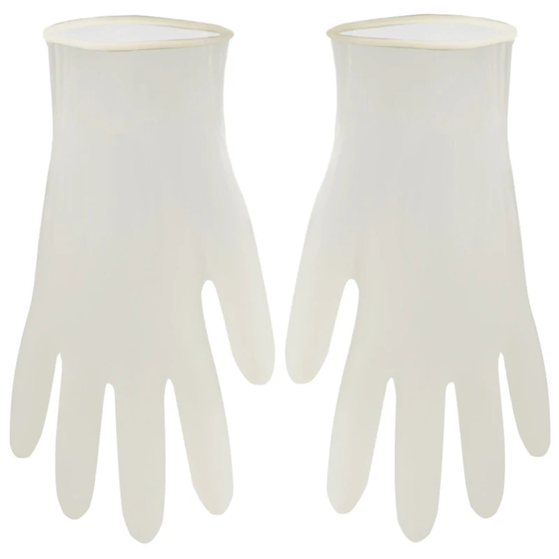Хит 100 шт одноразовые латексные перчатки белые Нескользящие кислотные и щелочные лабораторные резиновые латексные перчатки бытовые чистящие средства