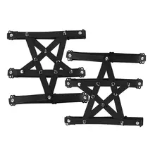 One Piece Pentagram Black Garter Belt Leather Metal Buckle Stockings Punk Goth Strap Adjustable Night Club Rave Body Harness