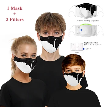 

Printing Mouth Mask Protective Cotton PM2.5 Filter Mask Fashion Anti Saliva Dust Proof Adult Face Masks Reusable Mouth-muffle
