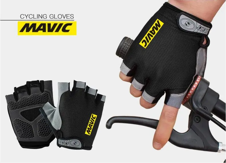 Горячая Высокое качество для велоспорта Mavic перчатки половина пальца мужские женские летние спортивные противоударный велосипед перчатки гелевые велосипедные перчатки для MTB