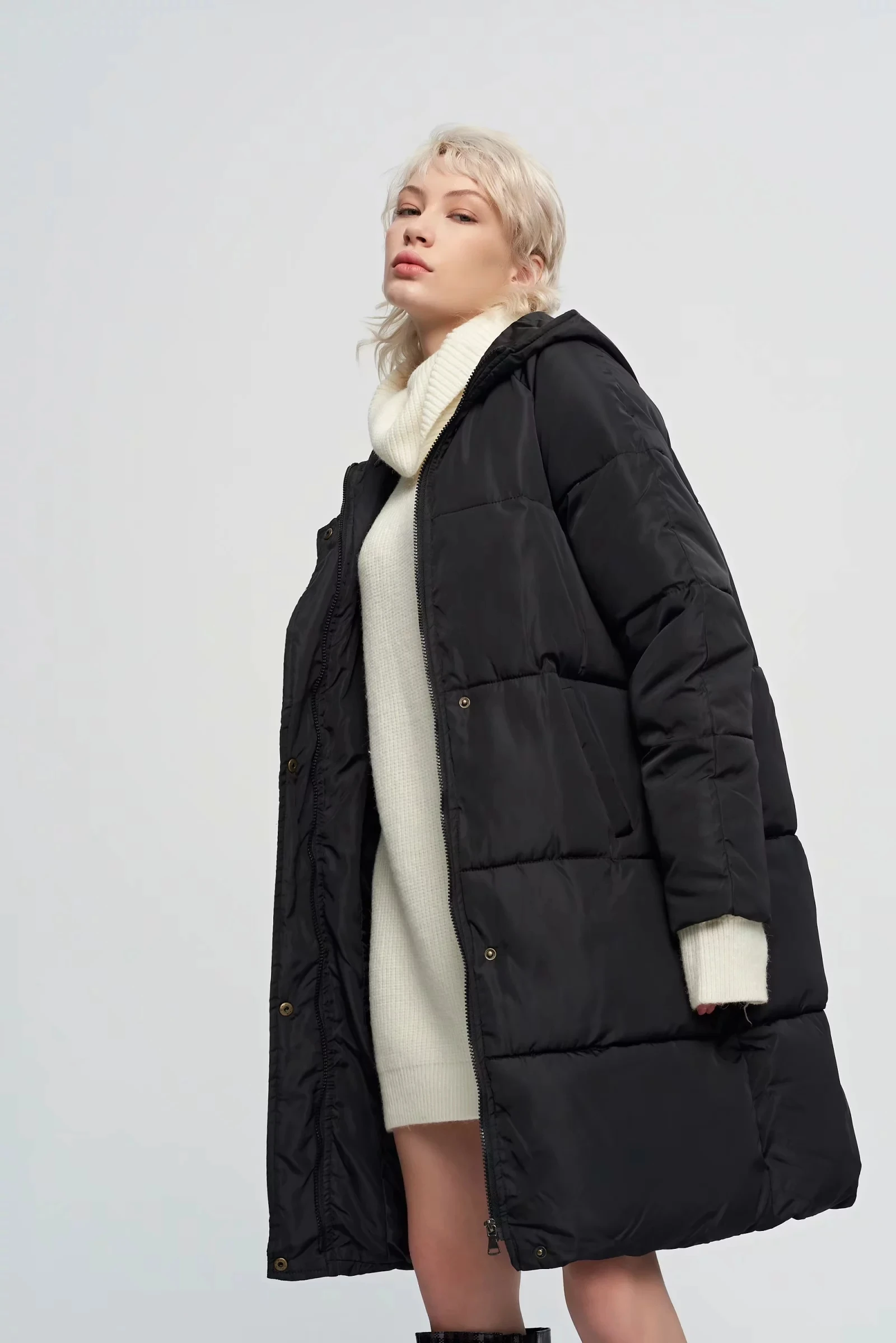 ZA женская пуховая хлопковая стеганая куртка с капюшоном, верхняя одежда для женщин, длинное зимнее пуховое хлопковое пальто, Повседневная теплая парка для женщин