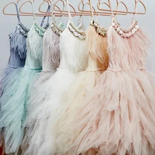 Платье с цветочным узором для девочек для свадебной вечеринки; детское платье принцессы с блестками и бисером для девочек; бальное платье без рукавов; летнее платье для малышей; Vestidos